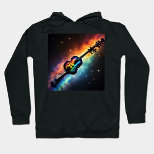 Colorful violin in space Hoodie